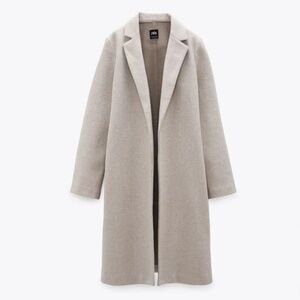 NWT Zara Taupe Long Coat M